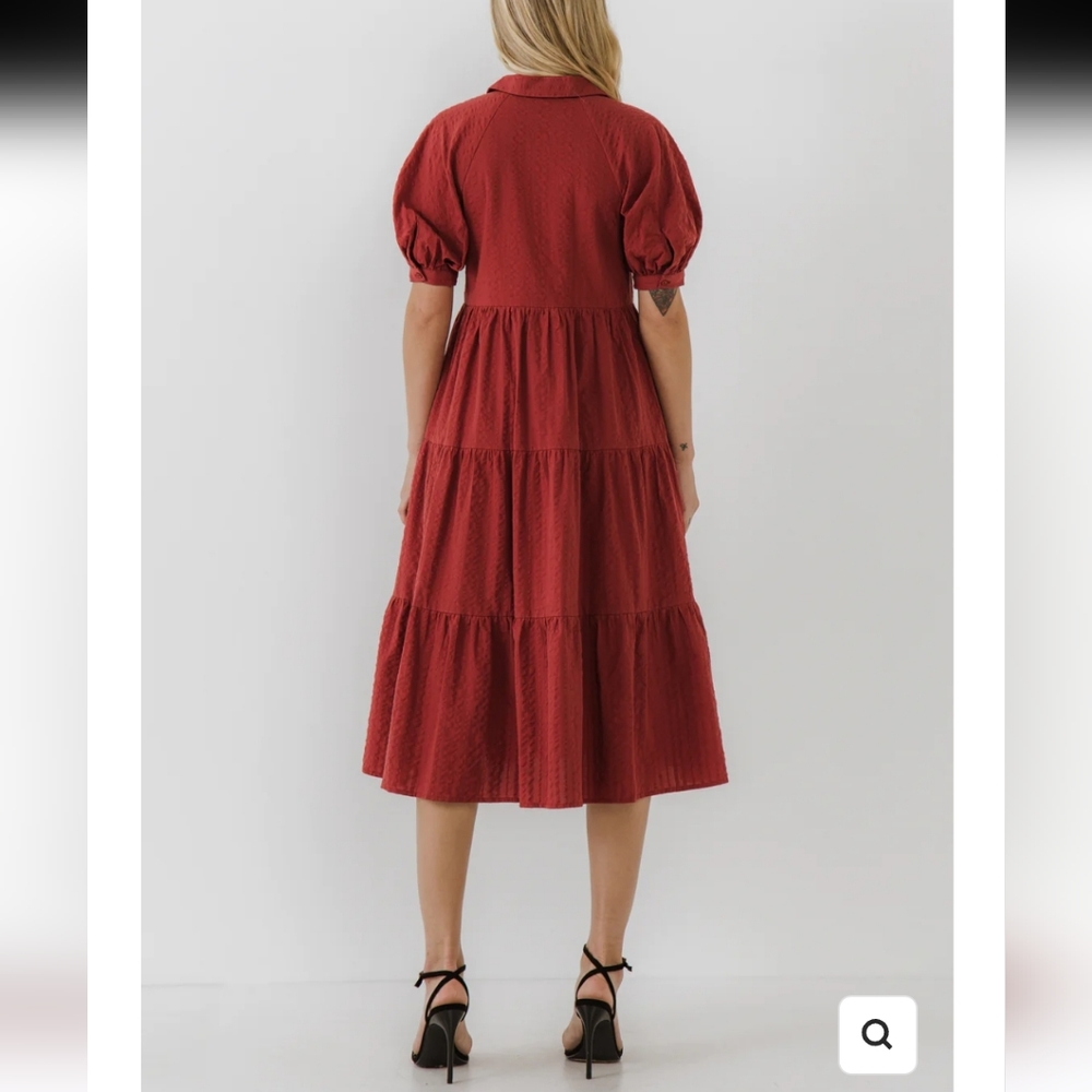 FREE THE ROSES STRIPE TEXTURE MIDI DRESS - Picture 4 of 9